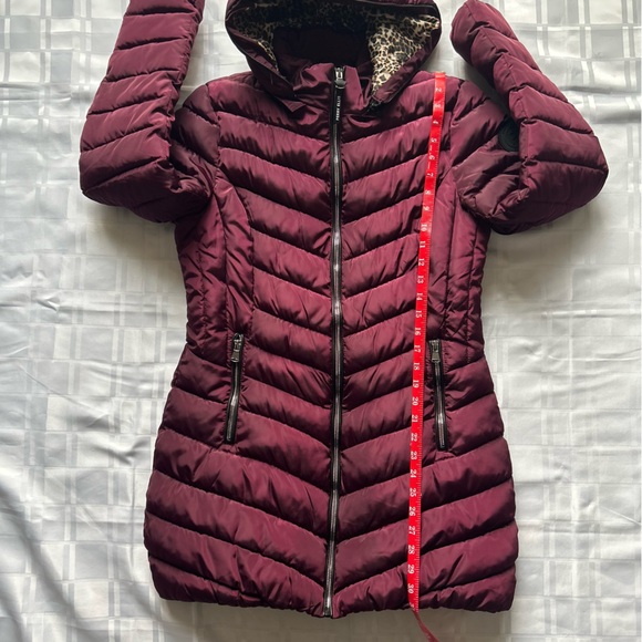 Perry Ellis Portfolio Purple Puffer Jacket with Leopard Print Lining - Picture 6 of 14